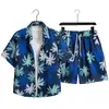Camisa Hawaiana Songkran Conjunto de Manga Corta Hombres Mujeres Pareja Vacaciones Fiesta en la Playa Actividad Team Building Estampado Floral por Todas Partes Camisa