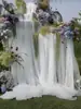 Cascada Blanca Transparente Tela de Malla Drapeada Gasa de Boda Diseño de Escena Malla Suave Color Sólido