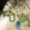 Jade natural de Xinjiang Jade Dorado pendientes de hebilla cuadrada de moda pendientes de jade Dongling natural pendientes joyería lote