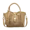 Bolso con patrón tejido para mujer, cesta de verduras, nuevo estilo 2026, moderno, de alta gama, otoño, bolso de hombro único, bolso cruzado, bolso de mano para mujer, bolso tipo cubo