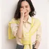 Nuevo Color de Primavera y Otoño Combinado Rayas 100% Cachemir Multifuncional Chal Tejido para Mujer para Habitación con Aire Acondicionado Interior