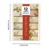 Gran Venta 12 Hojas/Paquete Papel Material Pintura Flores y Pájaros Retro Manchados Viejo y Escribible Decoración de Fondo para Manualidades