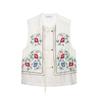 Colete Moda Bordado de Flores Novo Estilo Chinês Gola Alta Europeu e Americano Transfronteiriço Feminino Primavera 2025