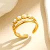 Anillo Minimalista de Acero de Titanio para Mujer con Diseño Único, Estilo Retro Francés, Sencillo y Elegante, Anillo Abierto Versátil
