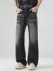 Ropa para Hombre Fengshe / Jeans para hombre con patrón de rayo desgastado de la alta calle americana, marca de moda, pantalones de pierna recta cleanfit ligeramente acampanados