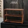 Suporte de panela de camada dupla de nogueira preta norte-americana Suporte de armazenamento de nogueira sul-americana Suporte de armazenamento de conjunto de chá kung fu Suporte de bule de areia roxa