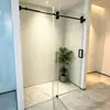 Box de Banho com Porta de Correr Sem Moldura Vidro Temperado Projeto de Hotel Apartamento Personalização OEM/ODM