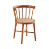 Silla Windsor simple de madera maciza, silla de comedor nórdica de ratán natural vintage con respaldo, sillón de princesa para ocio en el balcón, maquillaje