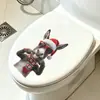 Fun-m653 Cabeça de Burro Divertida Pegadinha Chapéu de Natal Tampa de Vaso Sanitário Banheiro Adesivo Decorativo de Personalidade Autoadesivo