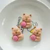 Oso de color marrón brillante de dibujos animados, accesorios de resina, material para joyería DIY, tocado, pasador, funda para teléfono móvil, pegatina para vaso de agua, material para joyería, venta al por mayor