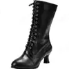 Nuevos Zapatos de Mujer Otoño e Invierno 2026, Punta Fina, Versátiles, Talla Grande 40-43, Tacón Grueso, Con Cordones, Botas Martin, Botas para Mujer