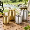 Taza de Agua Portátil Estilo Coreano Ins de Acero Inoxidable 304, Doble Pared Aislada, Aspecto de Alta Calidad, Elegante Taza Infantil para Café, Jugo y Cerveza