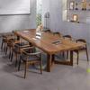 Mesa de Madeira Maciça Moderna Simples de Tronco Grande Bancada de Trabalho Mesa de Conferência de Madeira Maciça Mesa Longa Mesa de Negociação de Escritório Retangular Comercial