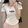 Camiseta de Manga Corta de Algodón Puro para Mujer, Nuevo Estilo Verano 2026, Ceñida a la Cintura, Adelgazante, Estilo Preppy, Top Casual Juvenil con Huesos de Pescado