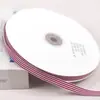 Fita de poliéster com listras verticais de 1CM, 50 jardas, fita floral multicolorida para confeitaria e embalagem, disponível em estoque direto da fábrica