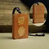 Madera de azufaifo incrustada con plata, Mirto de crepe, Inscripción dorada, Ébano incrustado con inscripción dorada, Colgante de joyería taoísta estilo chino, Colgante personalizado