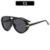 Moda Europea y Americana Nuevas Gafas de Sol Aviador de Doble Puente Retro Trendy Espejo Sapo Elegantes Versátiles Gafas de Sol para Fotografía Callejera