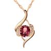 Nueva joyería creativa estilo coreano a primera vista colgante femenino oro rosa con incrustaciones de rubí collar colgante suave
