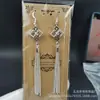 Brincos Mongóis femininos estilo étnico brincos de franja longa elementos mongóis joias de imitação de prata atacado