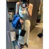 Moqiu Tiene un Vestido de Punto Casual con Tirantes, Cuello en U Simple, Aspecto Adelgazante en la Cintura Mq0429