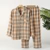 MUJ Muji Pijama de Pareja Gasa Lavada Algodón Puro Manga Larga Primavera Otoño Verano Fino Buena Ropa de Casa