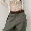 Cinturón Vintage Resistente Estilo Americano con Tachuelas de Estrella para Mujer, Sensación de Alta Gama, Cinturón de Cuero Sin Hebilla para Combinar con Jeans, Decoración Única