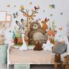 M13628 Producto Nuevo Pegatinas de Pared de Animales de Dibujos Animados Pintados a Mano con Acuarela Decoración Embellecedora Sala de Estar Dormitorio Fondo Pegatinas de Pared Autoadhesivas