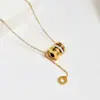 Moda Transfronteriza al por Mayor Colgante de Números Romanos Cadena para Clavícula Estilo Nicho Diario para Apilar Collar de Acero de Titanio Venta Directa en Stock