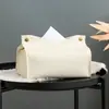 Caja de Pañuelos de Cuero PU Moderna Creativa Estilo Americano para Sala de Estar, Mesa de Café y Mesa de Comedor, Venta al por Mayor Popular Transfronteriza
