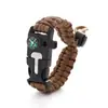 Pulsera de Brújula de Paracord Correa de Ajuste Multifunción Pulsera para Exteriores Supervivencia en la Naturaleza Cinco en Uno Pulsera de Tamaño Ajustable