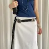 Cinto Oval Trançado Estilo Étnico Elegante Retrô Feminino Estilo Nacional Franja Nicho com Corrente de Cintura para Saia Corrente de Cintura Versátil
