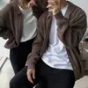 Cardigan de Tricô Verde Escuro com Gola para Outono Início Masculino Tricô Estilo Coreano Tendência Masculina Casual Coreano Dongdaemun