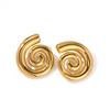 INS Europeu e Americano simples espiral de aço titânio brincos moda feminina personalidade criativa ouro 18K brincos brincos de aço inoxidável
