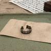Anillo de Mariposa y Flor Estilo Chino Nuevo Envejecido para Mujer Vintage vintage Único Anillo de Dedo Nicho Anillo de Dedo de Alta Gama