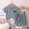 Comércio exterior atacado de roupas infantis verão infantil roupas infantis uma geração de 0-5 anos meninos camiseta casual de manga curta conjunto de duas peças
