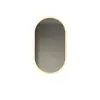 Espejo de baño inteligente ovalado para pared salón de belleza con luz pantalla táctil LED inducción antivaho espejo de tocador HD