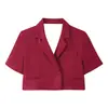 2026 Chaqueta Cardigan Nueva Estilo Commuter de Manga Corta con Cuello Solapa Vintage
