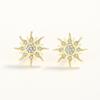 Brincos de girassol de diamante de prata esterlina S925 Europa e Estados Unidos temperamento criativo quente vento INS fivela de orelha de girassol dourado