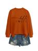 Amazon Ebay Estación Independiente Transfronteriza Casual Simple Elegante Dama Hola Cuarenta Corazón Sudadera de Manga Larga