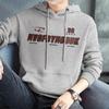 Suéter con capucha de 320 g para hombre, de manga larga, con estampado de letras, chaqueta blanca de moda, forro polar, sudadera cálida