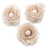 5cm Malla Perla Simulada Camelia Quemada Accesorios para Ropa DIY Flor Hecha a Mano Zapatos Corsage Accesorios para Ropa