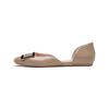 Novedades Primavera y Verano 2026 Zapatos Huecos con Hebilla Cuadrada de Charol Gris Elefante Chips para Mujer Sandalias Planas de Punta Cuadrada para Mujer