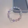 Pulseira de Vidro com Fragmentos de Jade Borboleta Estilo Novo para Mulheres, Pulseira de Girassol de Cristal Colorido Explosivo de Nicho, Em Estoque para Venda no Atacado para Barracas de Mercado