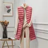 Chaqueta de Plumas Anti-temporada para Mujer Invierno Coreana Nueva Cuello Redondo Cremallera Ajustada de Corte Delgado Longitud Media Chaleco de Moda Cálido Chaleco Hombro Explosion