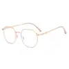 Estilo Fresco y Discreto, Gafas de Prescripción Pequeñas con Montura Dorada y Acabado de Alta Gama, Se Pueden Personalizar con Lentes de Prescripción, Monturas de Gafas Lisas Retro L