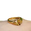 Anillo de Flor de Oro de Arena Vietnamita Imitación Joyería de Oro Imitación para Mujer Suministros de Boda Joyería para Mano de Mujer Regalos para Transmisión en Vivo Venta al por Mayor