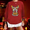 20.23 millones Shengjie nuevo Suéter de cuello redondo HALLOWEEN top Ropa de mujer de comercio exterior Europeo y Americano Cuello redondo cuello