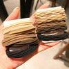 5 piezas de goma para mujer, cuerda elástica para la cabeza, duradera, popular en Internet, simple y elegante, anillo para el cabello sin costuras
