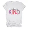Amazon eBay sitio independiente moda casual mujer "sé amable" corazón letra hueco cuello redondo manga corta camiseta