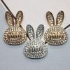 Nova resina diamante dos desenhos animados coelho bonito acessórios diy carro saída de ar do telefone móvel caso buraco sapatos fivela